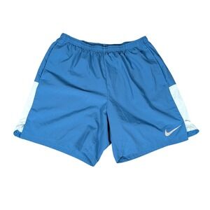 Nike Dri-FIT Running Shorts Women's L Blue Brief Liner Athletic Gym‎ Active